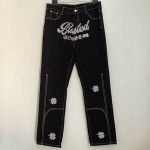 Supermade Letter Lucky Clover Jeans